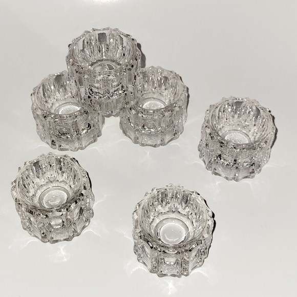 Open Salt Dips, Set of 6, Portland US Glass Antique EAPG Cellar Clear - Picture 3 of 7